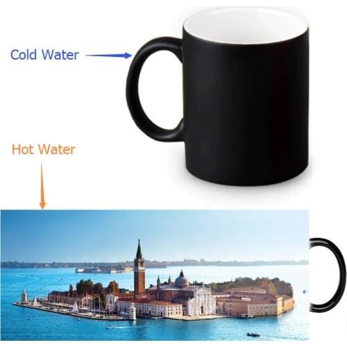 Free shipping 12 OZ/350ml Venice Scenery Heat Mug Color change Ceramice Magic Mugs