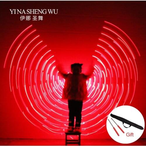 Children LED Dance Isis Wings LED Belly Dancing 360 Degree Egyptian Stage Performance Wings New Kids DJ LED Wings With Sticks