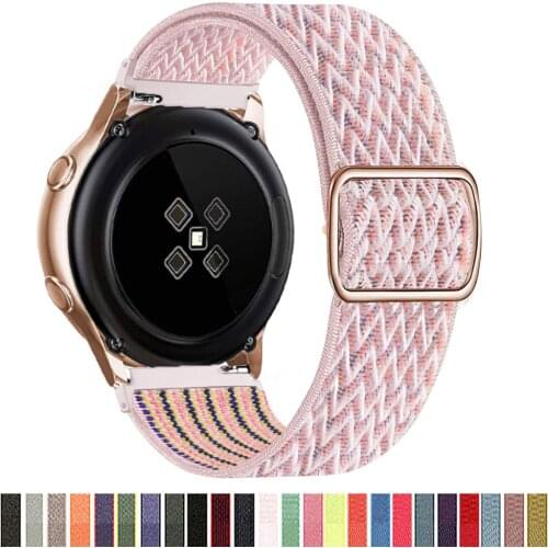 20mm 22mm band For Samsung Galaxy Watch Active 2/3 45mm/46mm/42mm Gear S3 Elastic Nylon Loop Bracelet Huawei GT 2 2e pro strap