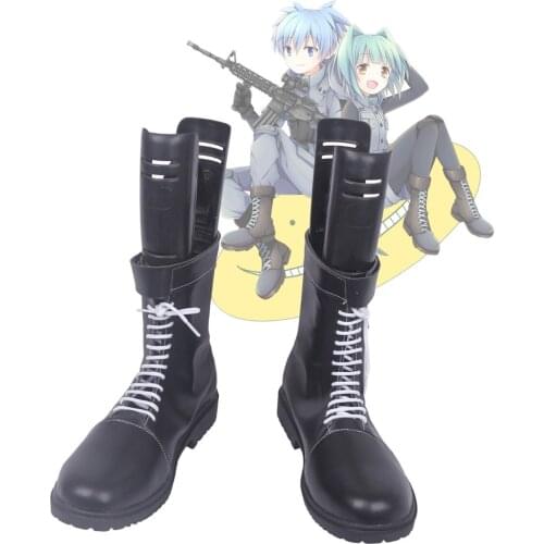 Assassination Classroom Shiota Nagisa Cosplay Boots Shoes Black Custom Made