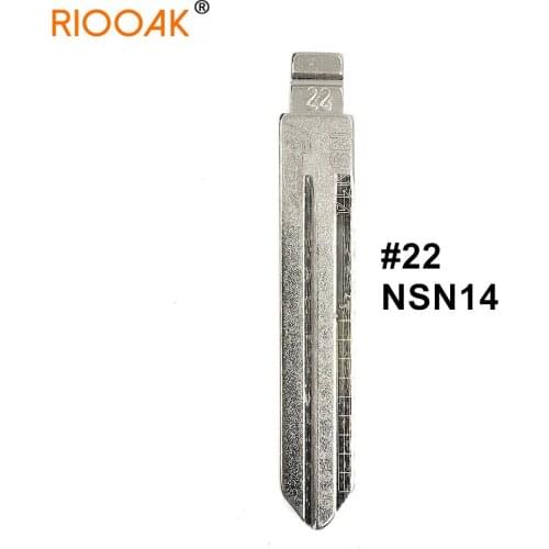 5pcs NSN14 #22 Lishi 2 In 1 Key Blade Uncut Metal Shearing Teeth Blank Engraved Line Blade for Nissan Teana