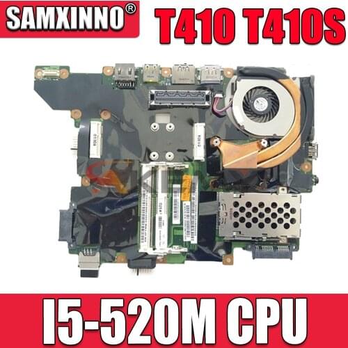 Akemy 75Y4122 04W1912 MAIN BOARD For Lenovo ThinkPad T410 T410S Laptop Motherboard I5-520M CPU UMA HD DDR3