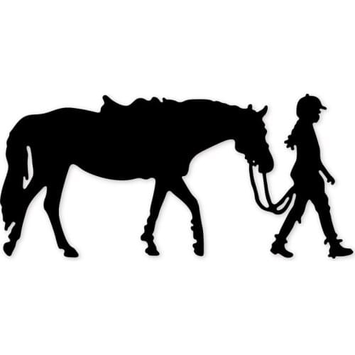 Metal Cutting Dies girl and horse Stencil for DIY Scrapbooking Paper Album Card Making Embossing Die