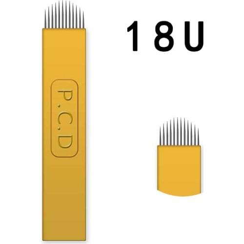 18U Micro Blade 0.15mm Tattoo Needle Permanent Makeup Individual Packaging PCD Nano For EyebrowPiercing Temperature Disinfection