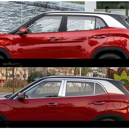 Car styling sticker stainless steel trim glass window garnish pillar middle column hood parts For Hyundai Creta IX25 2020