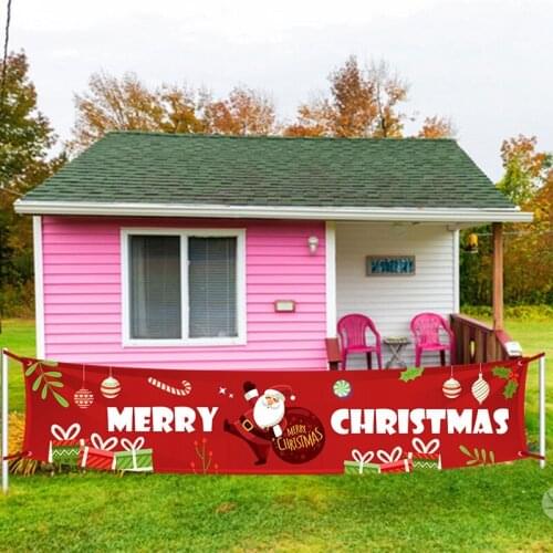 New Merry Christmas Banner Christmas Decorations for Home Outdoor Store Banner Flag Pulling 2020