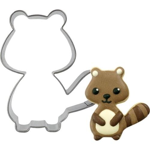 Squirrel Cookie Cutter Stainless Steel Biscuit Knife Baking Fruit Kitchen Tools Mold Embossing Printing