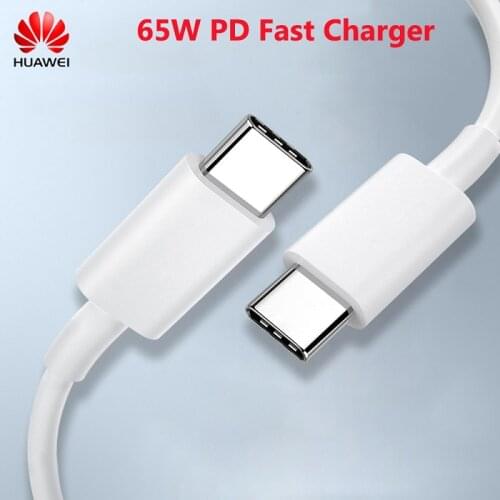 Original Huawei 65W Type C Cable 5A PD Dual USB-C Fast Charging Data Cord For Huawei P30 P40 Pro MateBook 13 14 E X 15 MagicBook