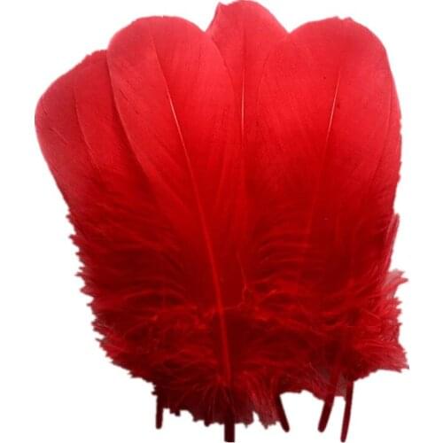 Hot selling Red goose feather20-100pcs13-18CM DIY feathers for crafts and Jewelry Clothing Accessories wedding decoration plumes