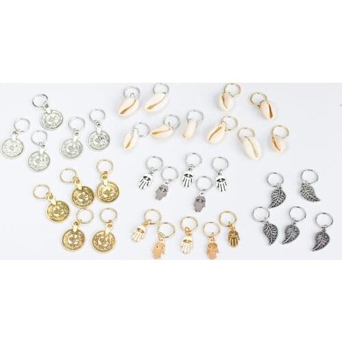 Hair Braid Stars Leaves Beads Pendant Charms Rings Clip Headband for Hip-hop Braiders Braiding Hair Accessories Tools