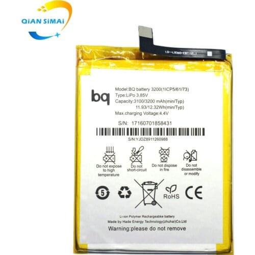QiAN SiMAi For BQ Aquaris X5 Plus Battery 3200mAh BQ 3200 Batterie Bateria High Quality +Tracking Code