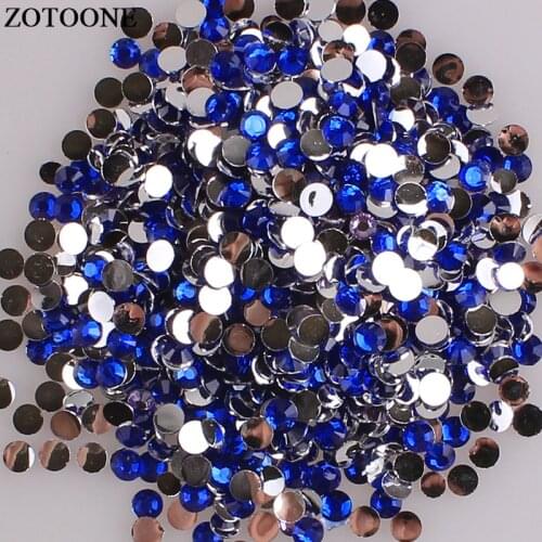 ZOTOONE Flatback Non Hotfix Royal Blue Resin Rhinestone Nail Art Decorations Crystals For Crafts Glue On Rhinestones For Phone E