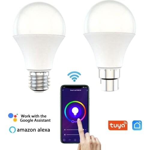 New 15W WiFi RGB Smart LED Light Bulb E27 B22 Timer Automation Voice Control Work Alexa Google Home IFTTT