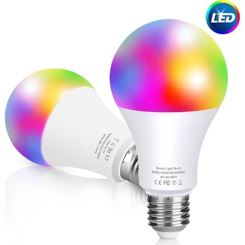 Smart WiFi Light Bulb LED RGBCW RGBWW Color Changing Compatible with Alexa and Google Assistant No Hub Required Multicolor Lamp