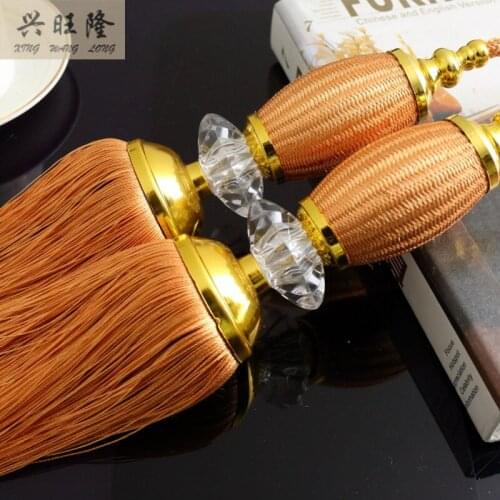 XWL 1Pair Crystal Ball Decor Curtain Hanging Belt Window Curtain Accessories Strap Tassel Fringe Tieback Buckle Bind Home Decor