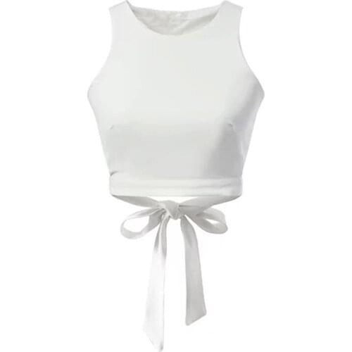 Women summer vest Sexy back knotted bottoming tube top tank 2019 summer style Ultra-short solid color women t-shirt tube bra