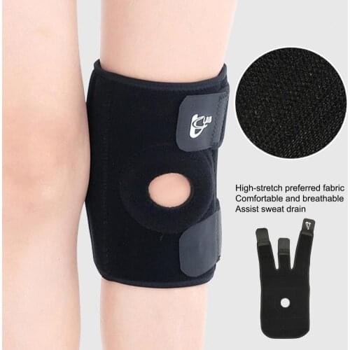1Pc Useful Knee Brace Pain Relief Shock Absorption Knee Compression Support Rubber Black Professional Knee Brace for Running