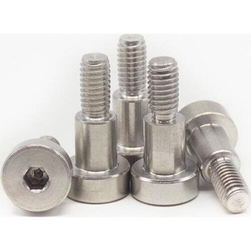 2pcs M8 thread diameter shoulder screws 6mm DIA 8mm-50mm length smooth bar allen screw stainless steel plug bolts contour bolt