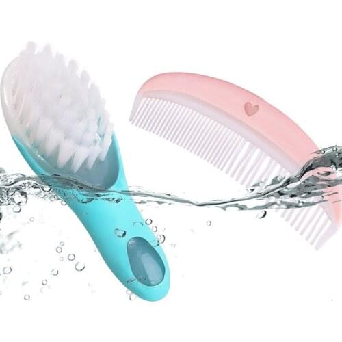 2Pcs/Set High-quality Plastic Convenient And Easy To Use For Baby Daily Hair Care Suit Baby Soft Comb Brush