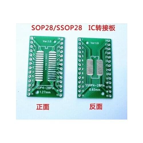 20pcs/lot TSSOP28 SSOP28 MSOP28 SOP28 TURN DIP28 28pin IC adapter Socket / Adapter plate PCB Suitable for IC socket
