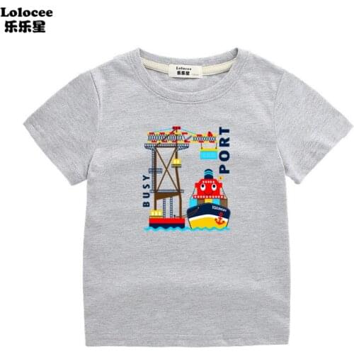 2021 Summer Baby Boys Clothes Kids T-Shirt Short Sleeve Sailboat Cartoon Toddler Tees Cotton Tops T-shirt For Boy