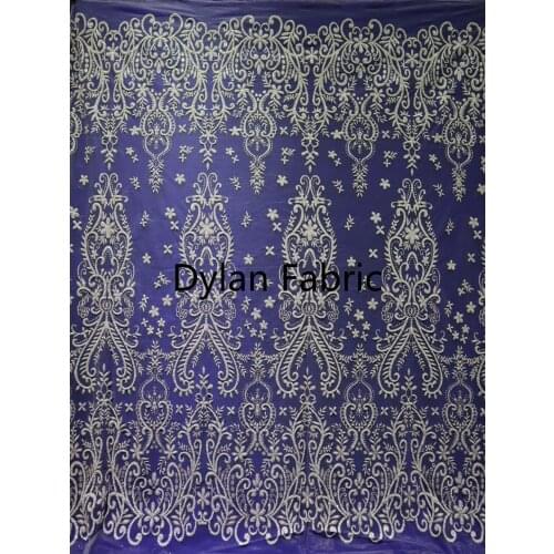 2021 New Embroidery Sequin Fabric Material Sparkly Fabric For Clothsing Party Evening Dress