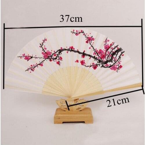 60PCS Custom Printing Cherry Blossom Foldable Silk Fan Personalized Bride&Groom Date and Name Wedding Party Decoration Favors