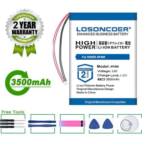 LOSONCOER Battery 3500mAh Battery For HIDIZS AP200 Player 4 Lines