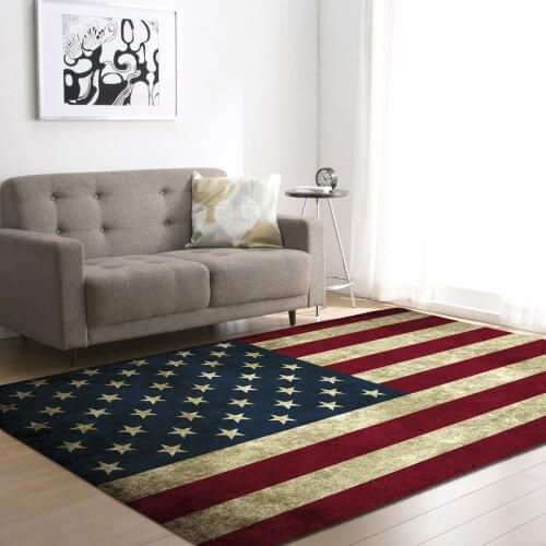 American style Carpets Soft Flannel Printed Area Rugs crawl Mat play game Rugs Anti-slip Large Rug Carpet for Living Room Decor