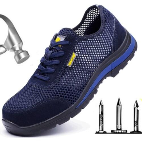 2019 Unisex Summer Breathable Sandals Steel Toe Cap Steel Bottom Men Work Safety Shoes AIR Mesh Anti-skid Protective Boots