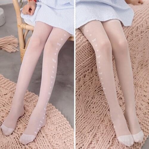 Childrens side love core-spun silk pantyhose summer thin style student dance socks baby mosquito socks fashion summer style
