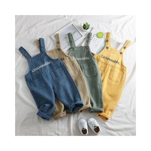 Childrens Overalls 2020 Autumn New Childrens Clothing Korean Baby Boys Suspender Pants Toddler Girl One-piece Jeans Jumpsuits