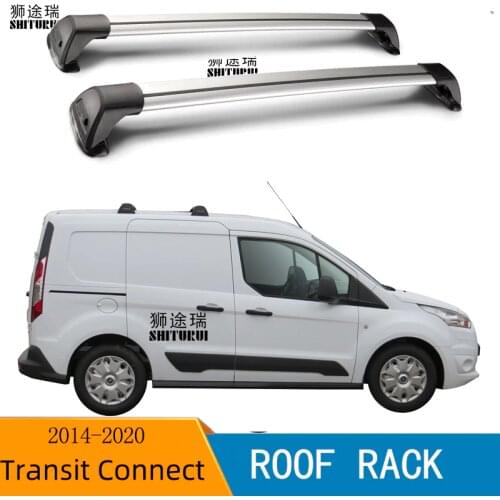 For Ford Transit Connect 4 dr Van 2014 - 2020 Fixed Point Roof Bar Car Special Aluminum Alloy Belt Lock Led Shooting CORSS RACK