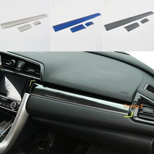 For Honda civic 10th sedan 2016 2017 2018 2019 Car Inner Trim Stainless Steel Glove Box Middle Console Control Dashboard Panel