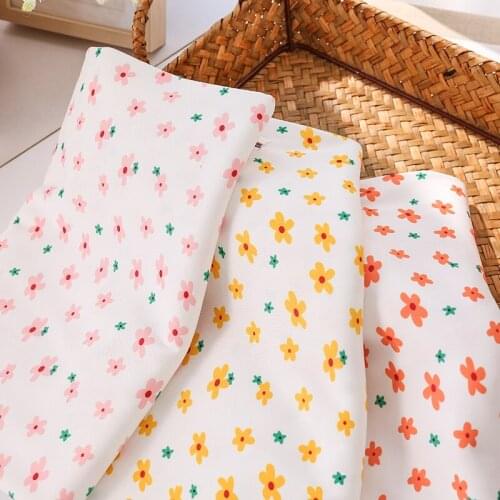 Stretchy Jersey Rib Fabric Yellow Floral Pattern Elastic Soft Material Suitable for Ladies Blouse Camisole Dress Pants 45x160cm