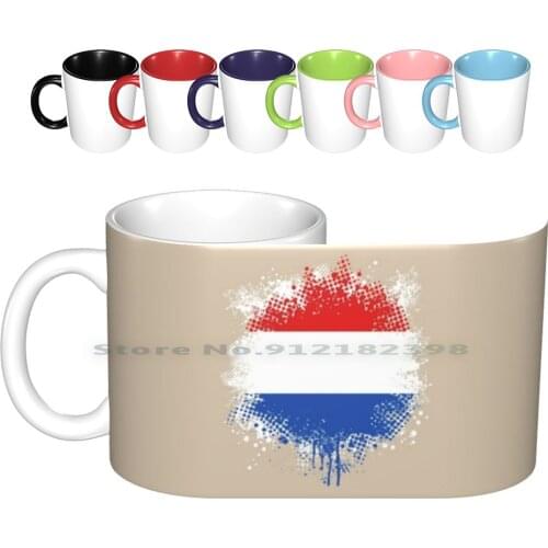 Flag Of Netherlands-Splat Ceramic Mugs Coffee Cups Milk Tea Mug Netherlands Flag Dutch Flag Netherlands Patriot I Love