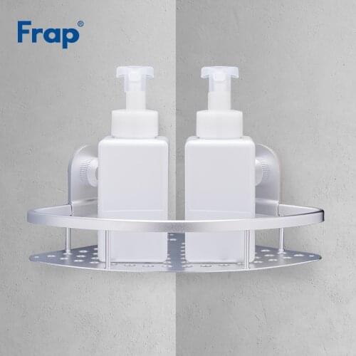 Frap New Space AluminumTriangle Shower Shelf Storage Bathroom Strong Suction Shower Shelf Holder Basket Bath Accessories Y38016