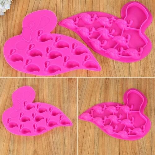 JX-LCLYL Flamingo Ice Cube Mold Tray Chocolate Baking Pudding Jelly Maker Mould Silicone