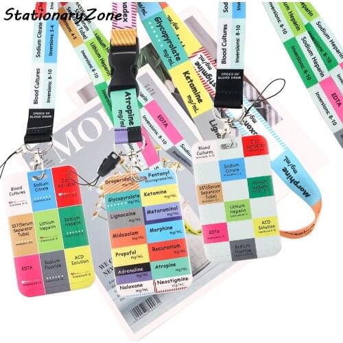 JY018 Blood Draw Medical Lanyard Credit Card ID Holder Badge Doctor Critical Care Anaesthetics ICU Bus Business Card Cover Badge