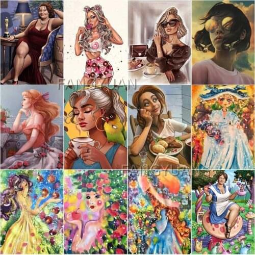 Cartoon Girl 5D Diamond Painting Full Square Round Drill Diy Rhinestone Embroidery Cross Stitch Kits Cute Gift Mosaic Home Decor