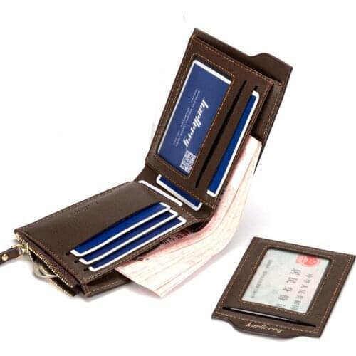 Baellerry Men Wallets Fashion Short Money Purses Small Men Wallet Male ID Card Holder Purse Bag 50PCS/lot