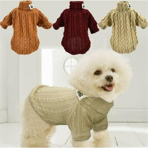 Small Dog Clothes XS-L Sweater Warm Pet Clothes Sweater Dog Puppy Soild Cotton Knitwear Winter Chihuahua Dog Clothes