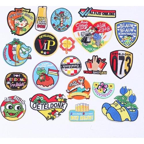 Iron on Patches for Clothes Embroidery Patch Sew on Patches Badges Clothing Stickers Sewing Diy Oeteldonk Appliques Stripes I