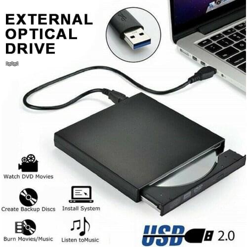 POHIKS 1pc External USB 2.0 High Speed CD-RW Burner Portable Ultra Thin Optical Drive With USB Cable For PC Laptop Mac Notebook