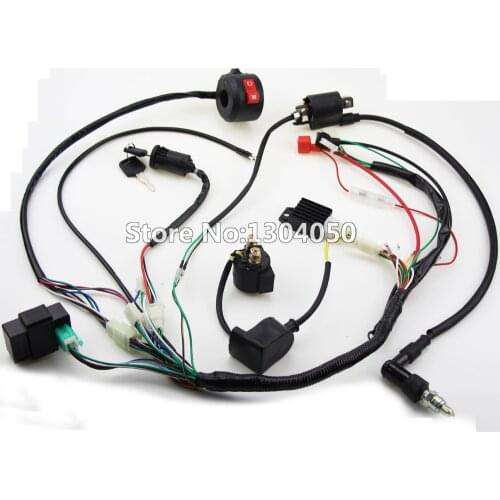 Full Electrics Wiring Harness CDI Ignition Coil Spark Plug 50cc 70cc 110cc 125cc ATV Quad Bike Buggy Gokart