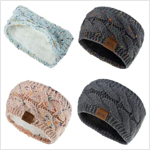 Wide Knitting Woolen Headband Winter Warm Ear Women Crochet Turban Hair Accessories Girl Hair Band Headwraps Ear Warmer WH110D