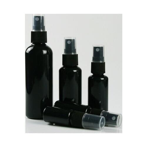 50pcs Portable small Black Plastic Empty Spray Bottle Refillable Bottles 10ml/20ml/30ml/50ml/100ml