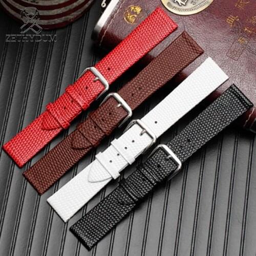 10 12 14 16 20mm Lizard pattern Simplicity Fashion womens leather strap 18mm for AR11067 red white handmade leather watch strap