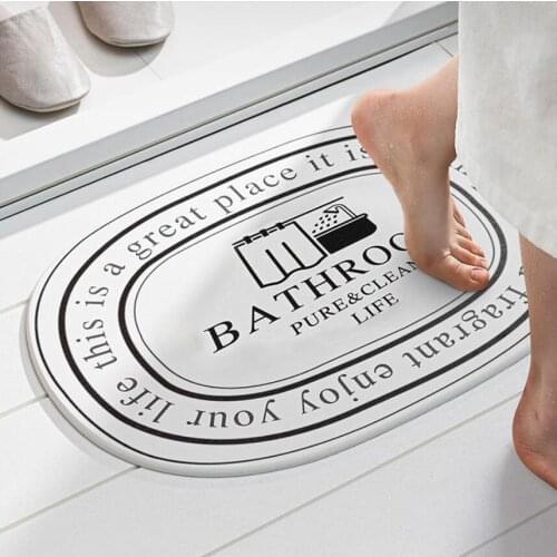 Luxury Bath Mats Bathroom Carpet Rug For Toilet Diatom Mud Anti-Slip Absorbent Fast Drying Ultra Absorbent Mat Bathroom Mat