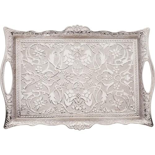 Tea Coffee Beverage Serving Trays Unique Oriental Ottoman Style Kitchen Decorative The Ethnic Pattern Gift Made in Turkey 14×9